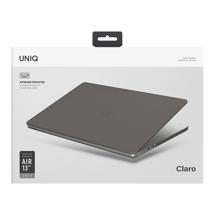 Чехол Uniq Claro для Macbook Air 13, 2022-2024, Матовый серый