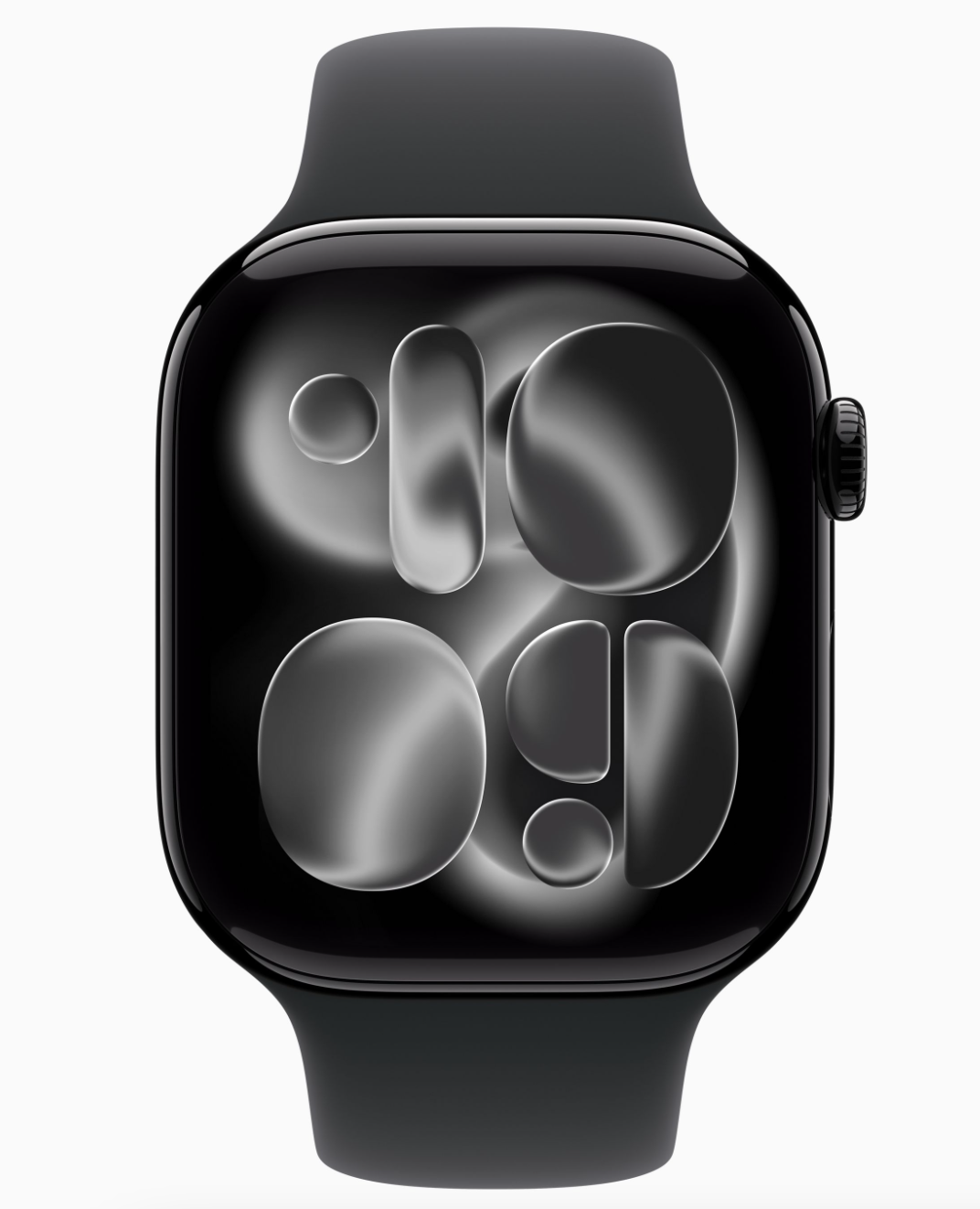Apple Watch Series 11 GPS 46 мм, корпус из алюминия «чёрный глянец», спортивный ремешок черного цвета S/M