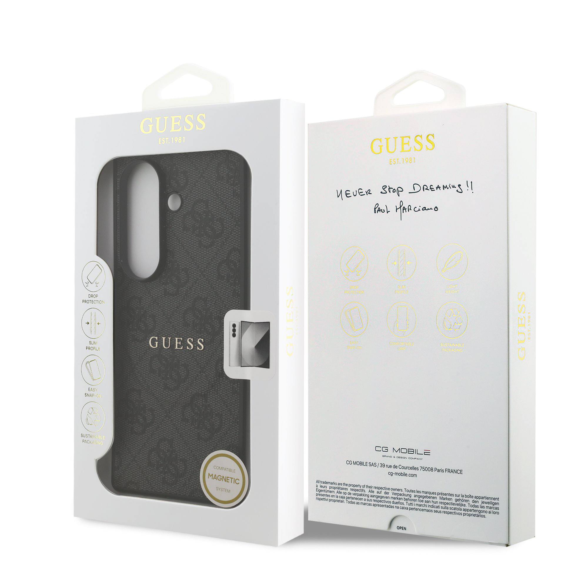 Чехол Guess для Samsung Galaxy Z Fold7 PU 4G Classic metal logo Gold camera Hard Black (MagSafe)