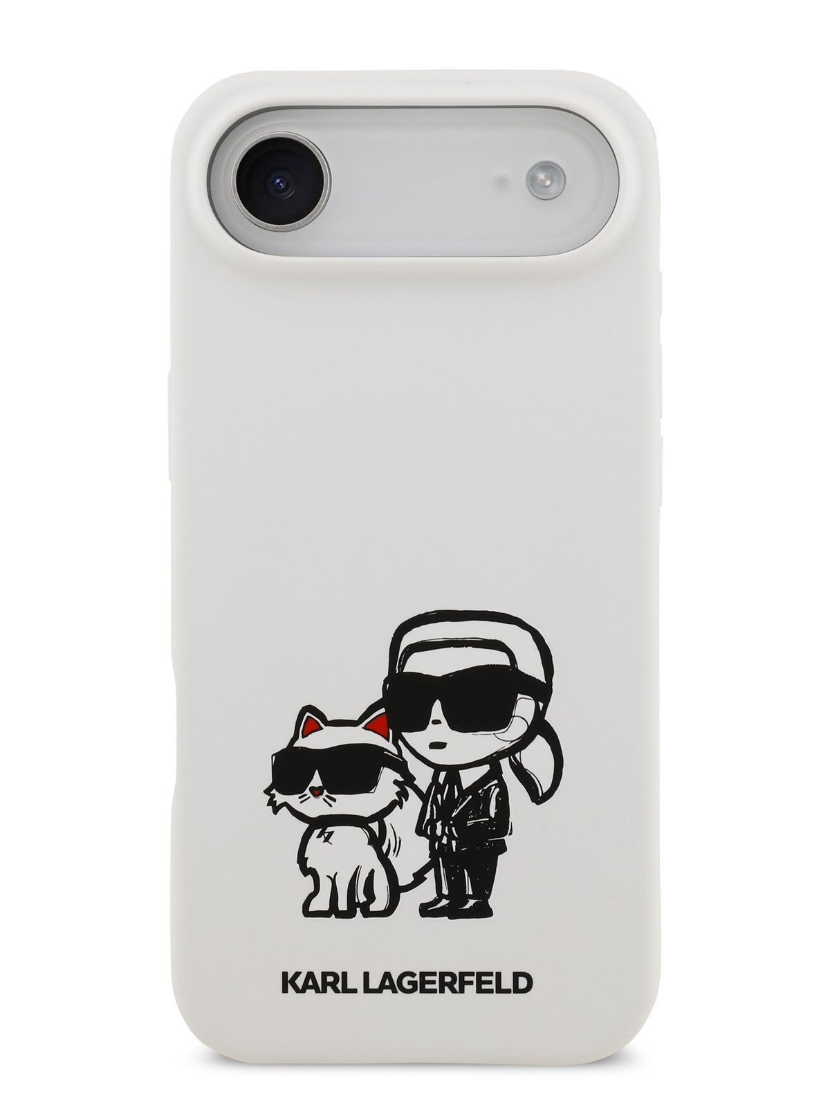 Чехол Lagerfeld iPhone Air Liquid Silicone Sketch Karl&Choup Metal cam Hard White, MagSafe, Белый