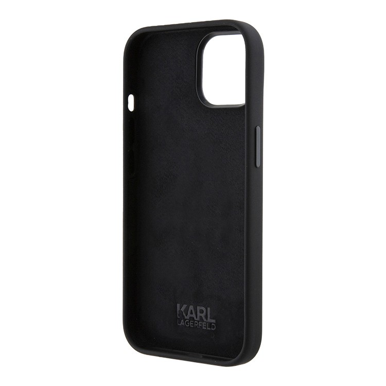 Чехол Lagerfeld для iPhone 15, Силикон NFT Karl & Choupette heads Hard, Черный