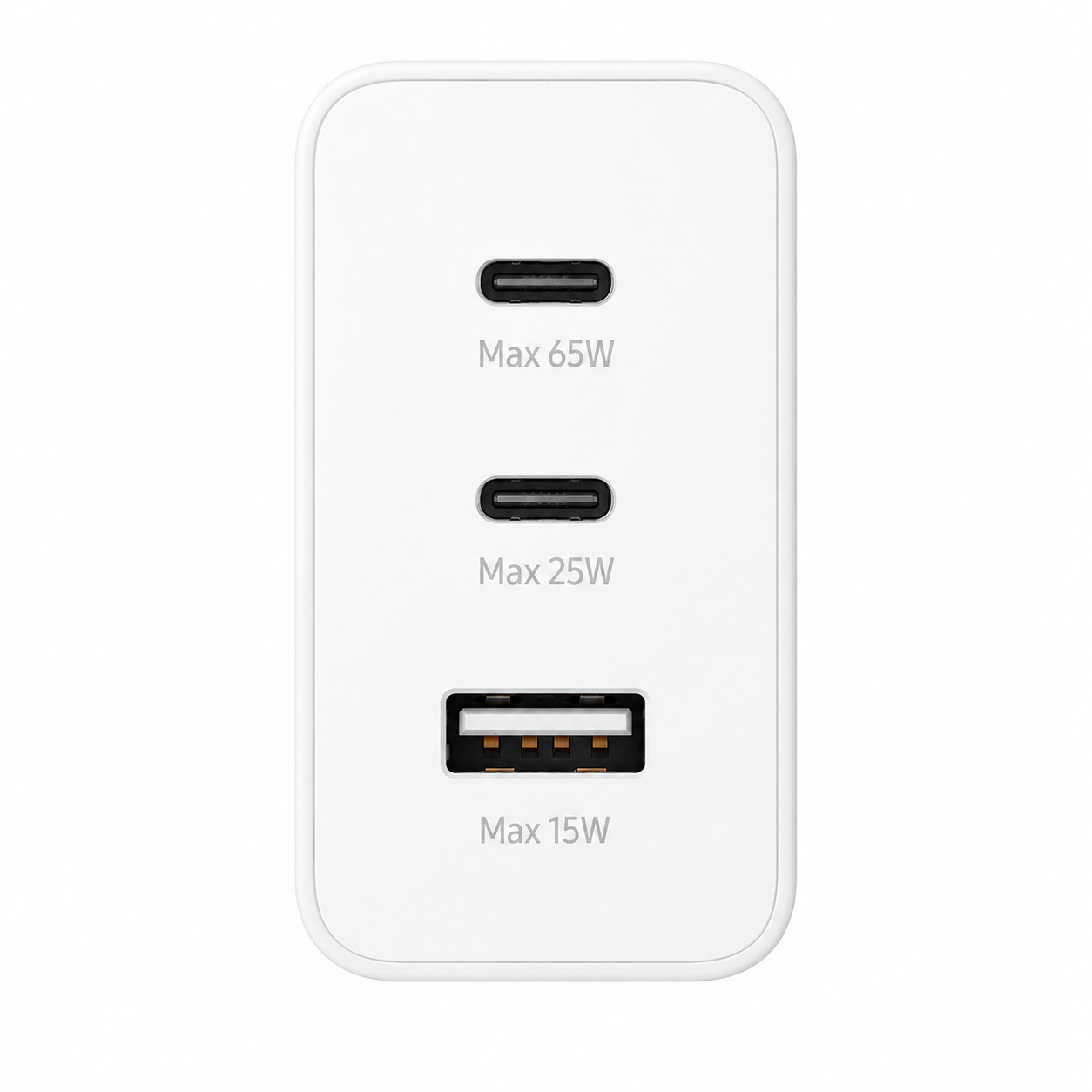 Сетевое зарядное устройство Samsung 65Ватт USB-A + 2xUSB-C, Белый