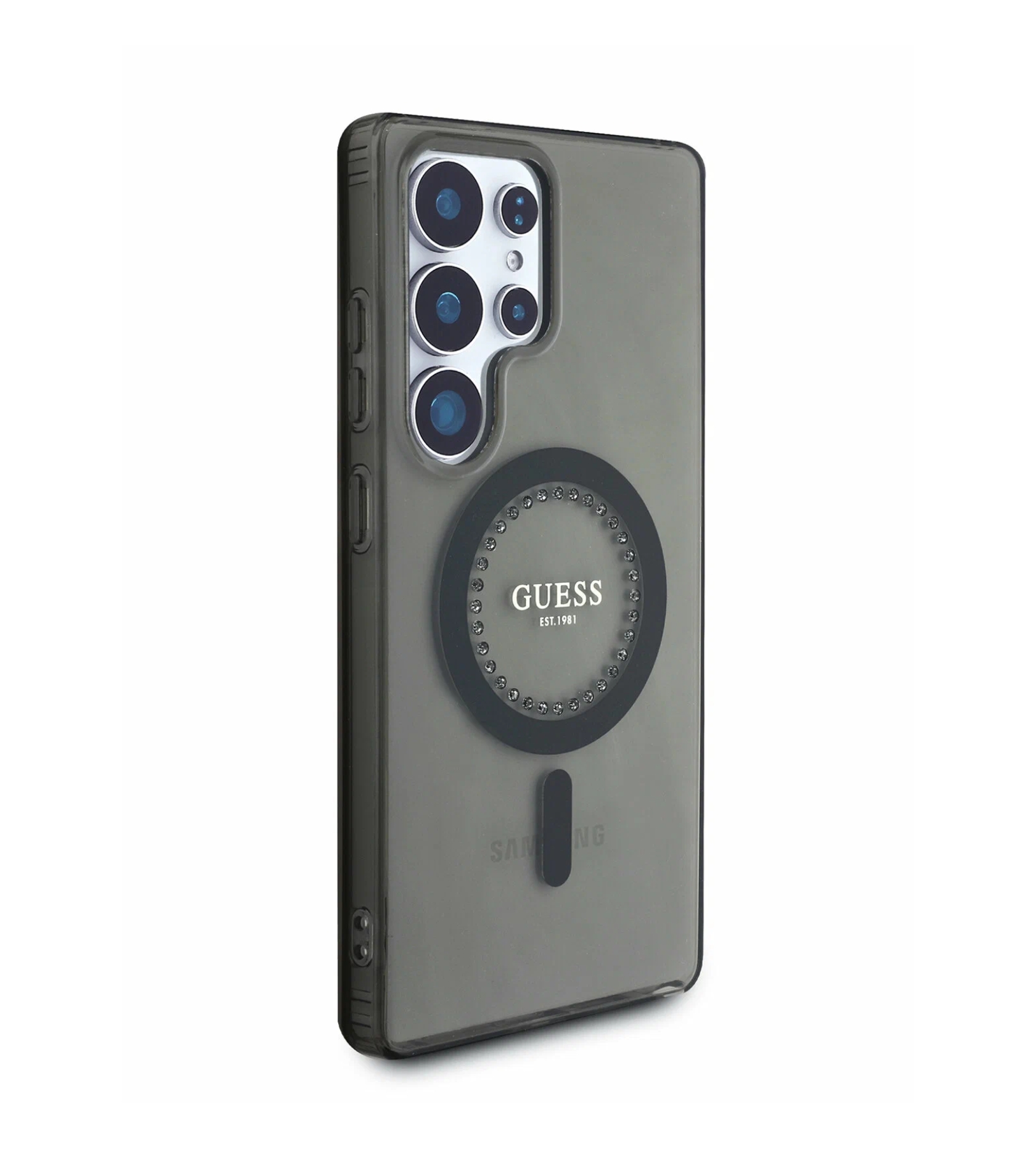 Чехол Guess PC/TPU Diamond Rhinestone Circle Galaxy S25 Ultra, MagSafe, Черный