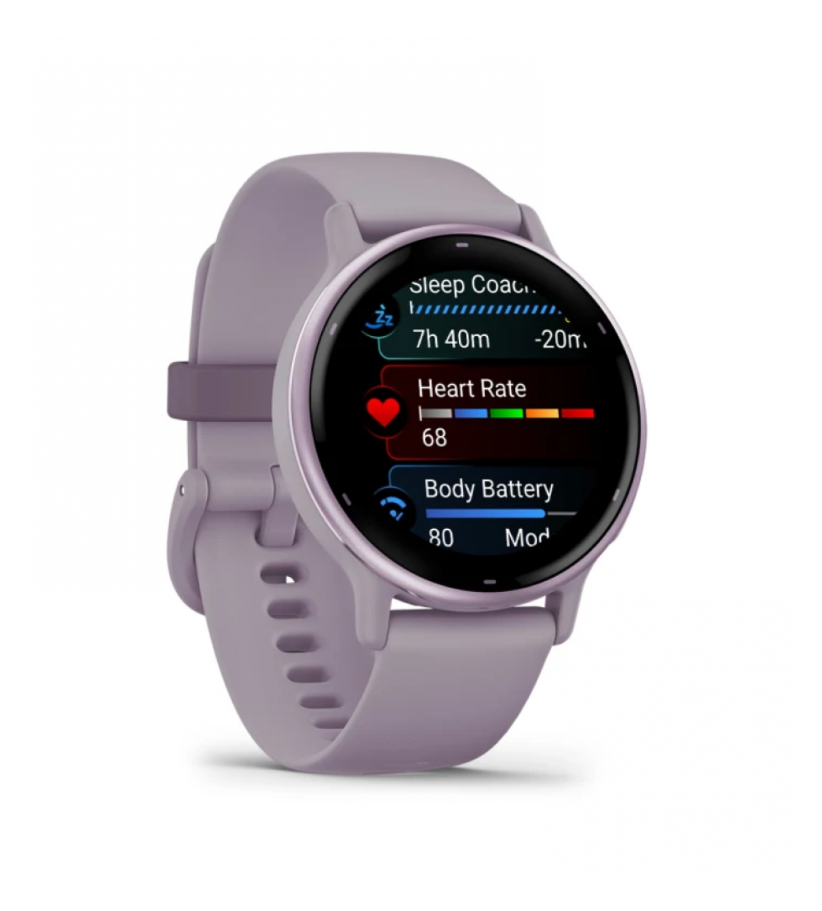 Garmin Vivoactive 5 Metallic Orchid, алюминиевый ободок с корпусом цвета орхидеи и силиконовым браслетом