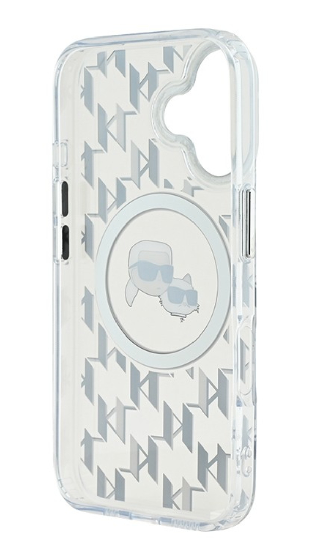 Чехол Lagerfeld для iPhone 16, PC/TPU Monogram NFT Choupette Head, Прозрачный
