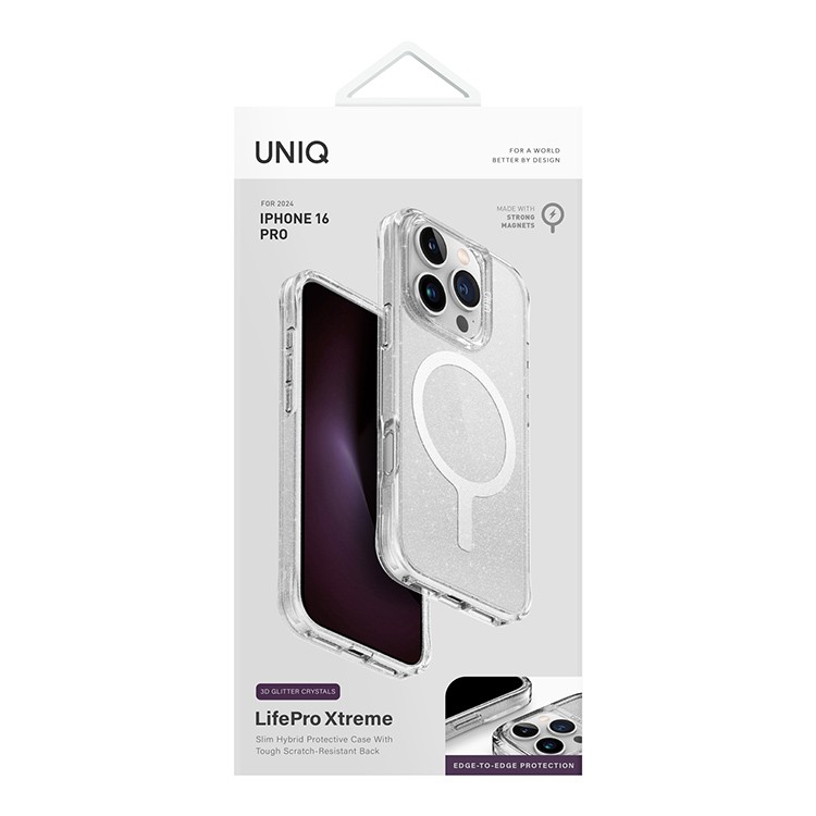 Чехол Uniq Lifepro Xtreme Tinsel с MagSafe для iPhone 16, Прозрачный