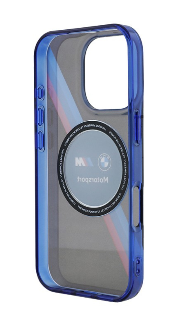 Чехол BMW для iPhone 16 Pro Max, Motorsport PC/TPU Круг и триколог MagSafe, Черный