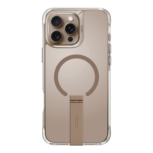 Чехол Uniq Eleva MagSafe для iPhone 16 Pro с подставкой, Зоолотой