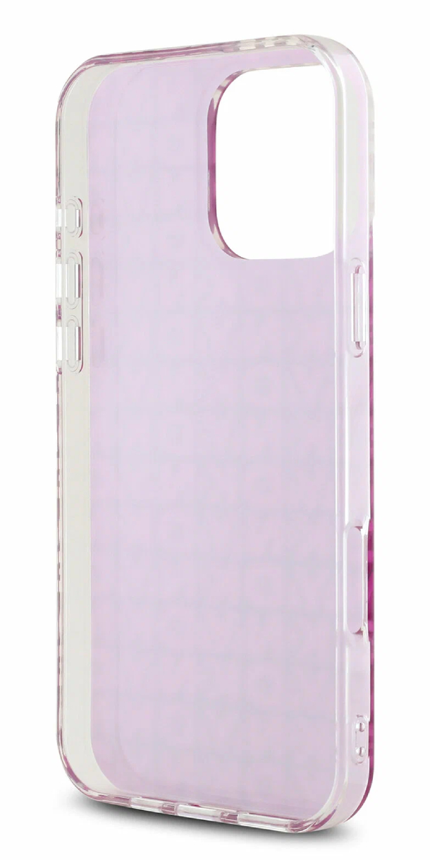 Чехол DKNY для iPhone 16 Pro Max, PC/TPU Двойной слой с твердым гальваническим покрытием, Розовый