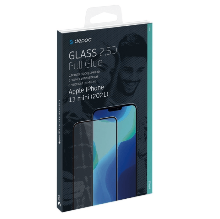 Защитное стекло Deppa Privacy 2,5D Full Glue для Apple iPhone 13 mini, Черная рамка
