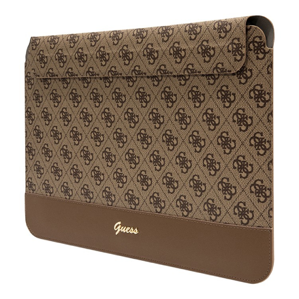 Чехол Guess для ноутбуков 13"/14" Sleeve 4G Нижняя полоска с металлическим логотипом, Коричневый