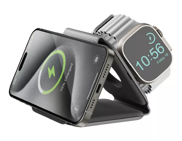 Bazic GoMag Trio PLUS magnetic wireless foldable 15W, Серый