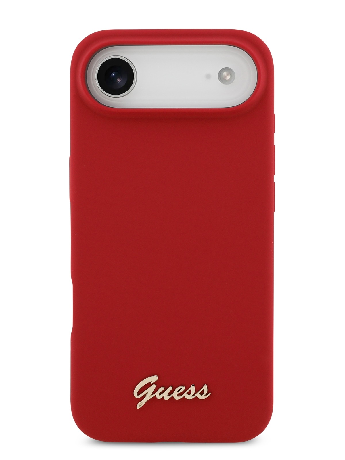 Чехол Guess iPhone Air чехол Liquid silicone Gold metal logo & Camera Hard Magenta, MagSafe, Красный