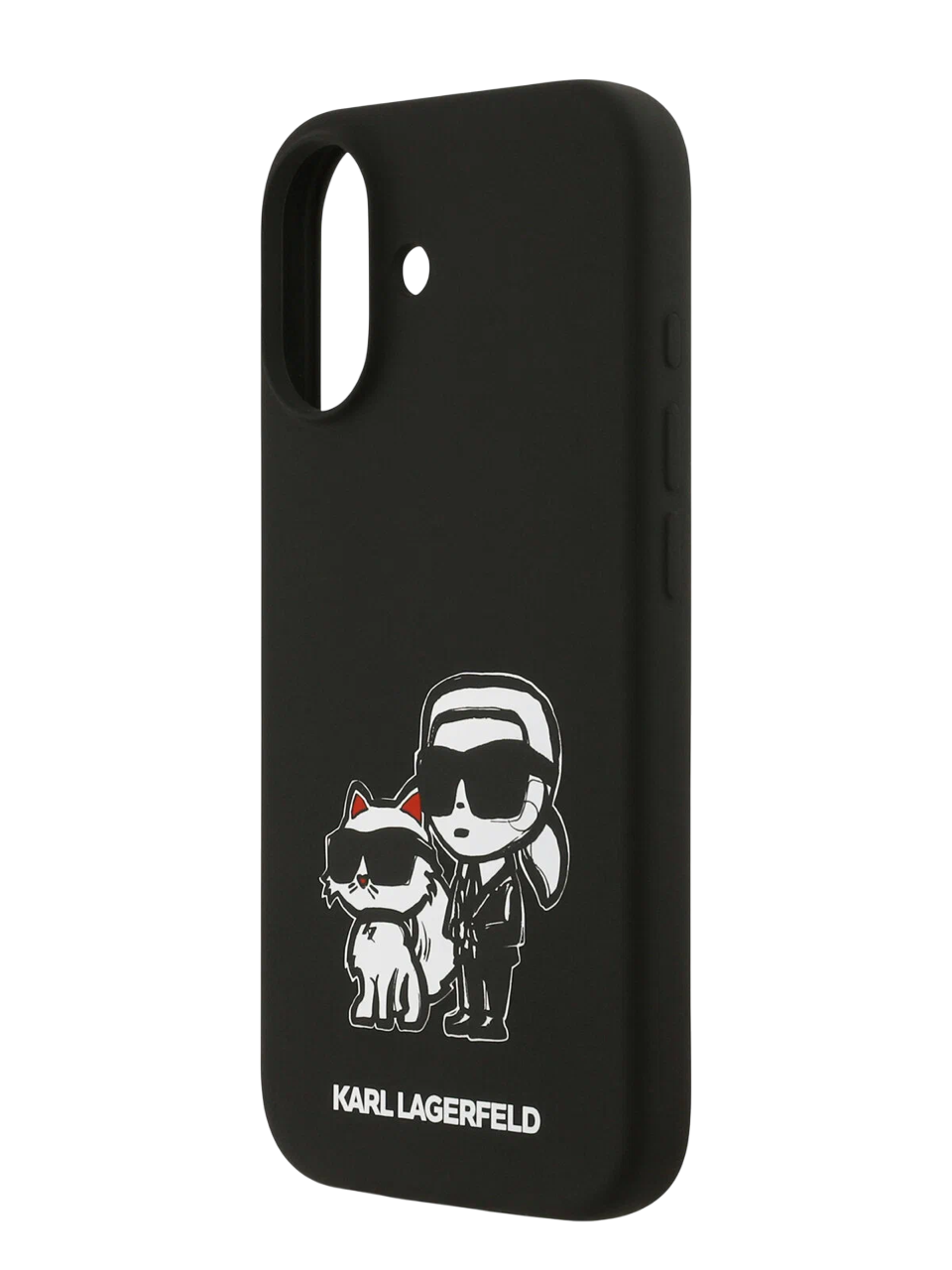 Чехол Lagerfeld iPhone 17 Liquid Silicone Sketch Karl&Choup Metal cam Hard Black, MagSafe, Черный