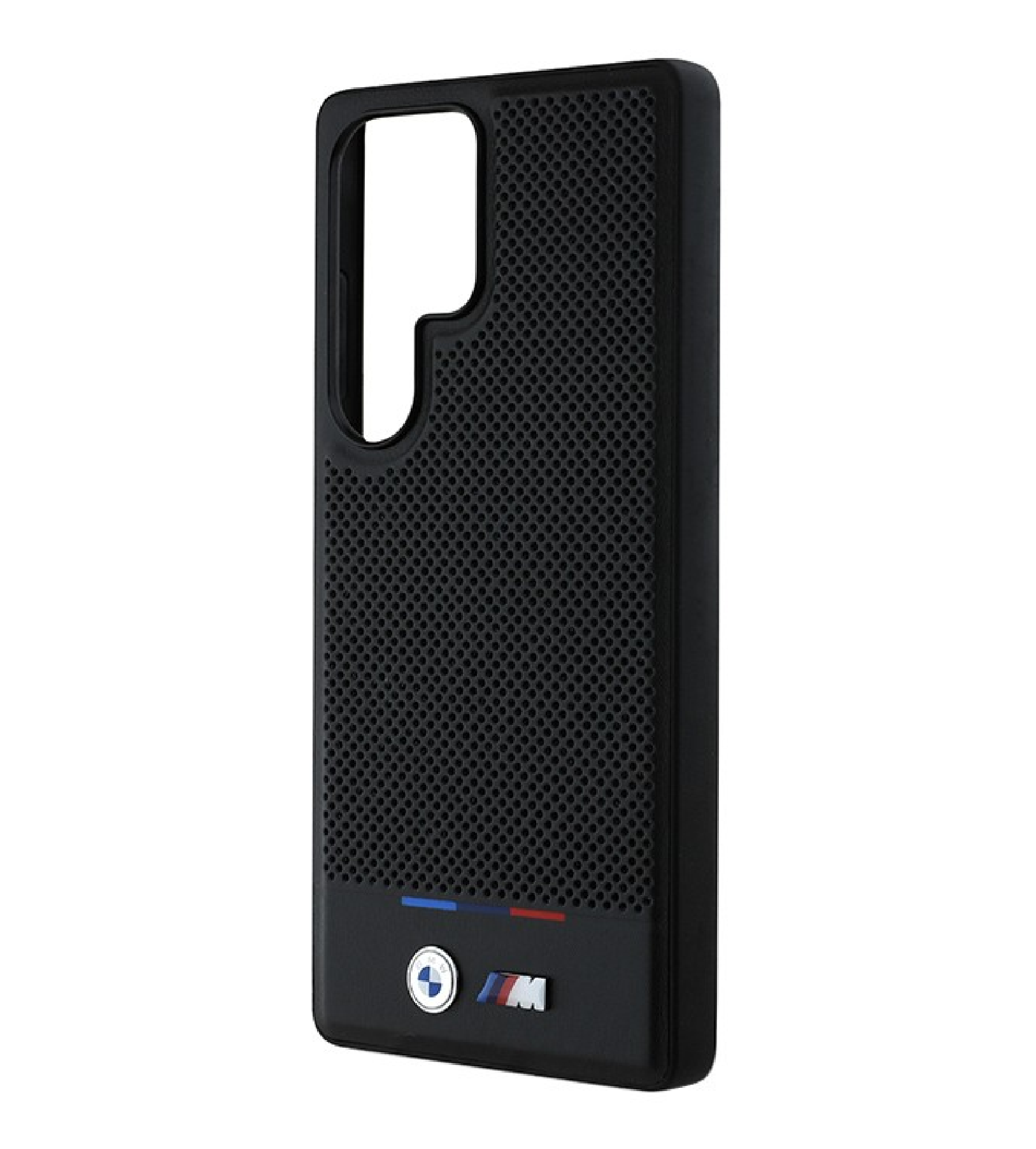Чехол BMW M-Collection PU Perforated Tricolor Metal logo Galaxy S25 Ultra, MagSafe, Черный