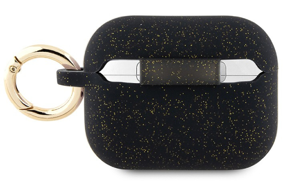 Чехол силиконовый Guess для Airpods Pro 2 с кольцом, Чёрный