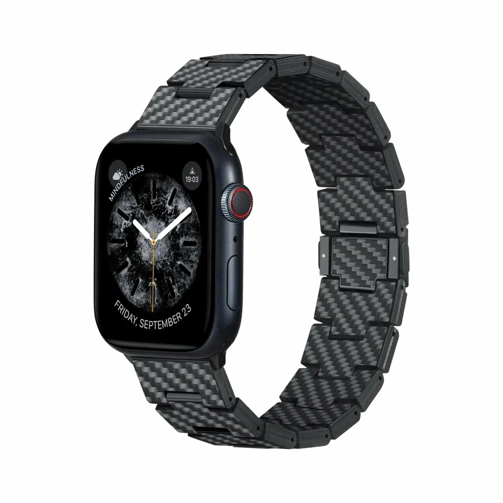 Браслет PITAKA Карбон Fiber серия Retro для Apple Watch (38/40/41/42/44/45/49мм) + Чехол Pitaka для Apple Watch Ultra 49мм