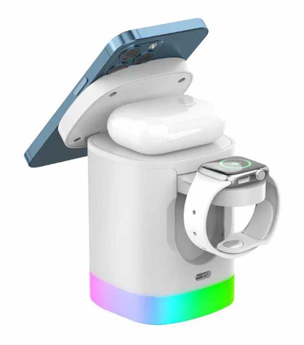 Deppa 3 в 1 MagSafe Tower Stand QI складная, Белый