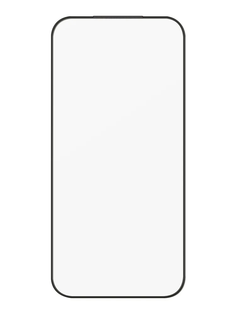 Защитное стекло Uniq на iPhone 17 Pro Max, OPTIX EXOFit Vivid, с высокой цветопередачей, с фильтром от пыли на динамик, с аппликатором для легкой установки, прозрачное с черной рамкой