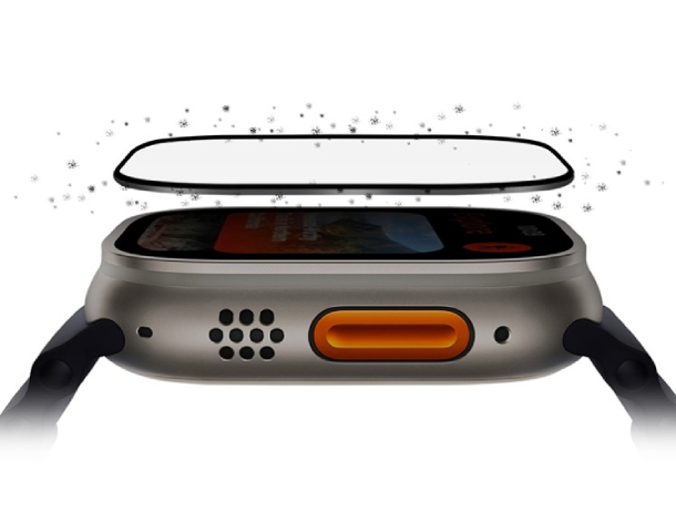 Защитное стекло "Uniq" для Apple Watch Ultra 49мм, OPTIX Vivid (true colors) Прозрачный/Черный (+installer)