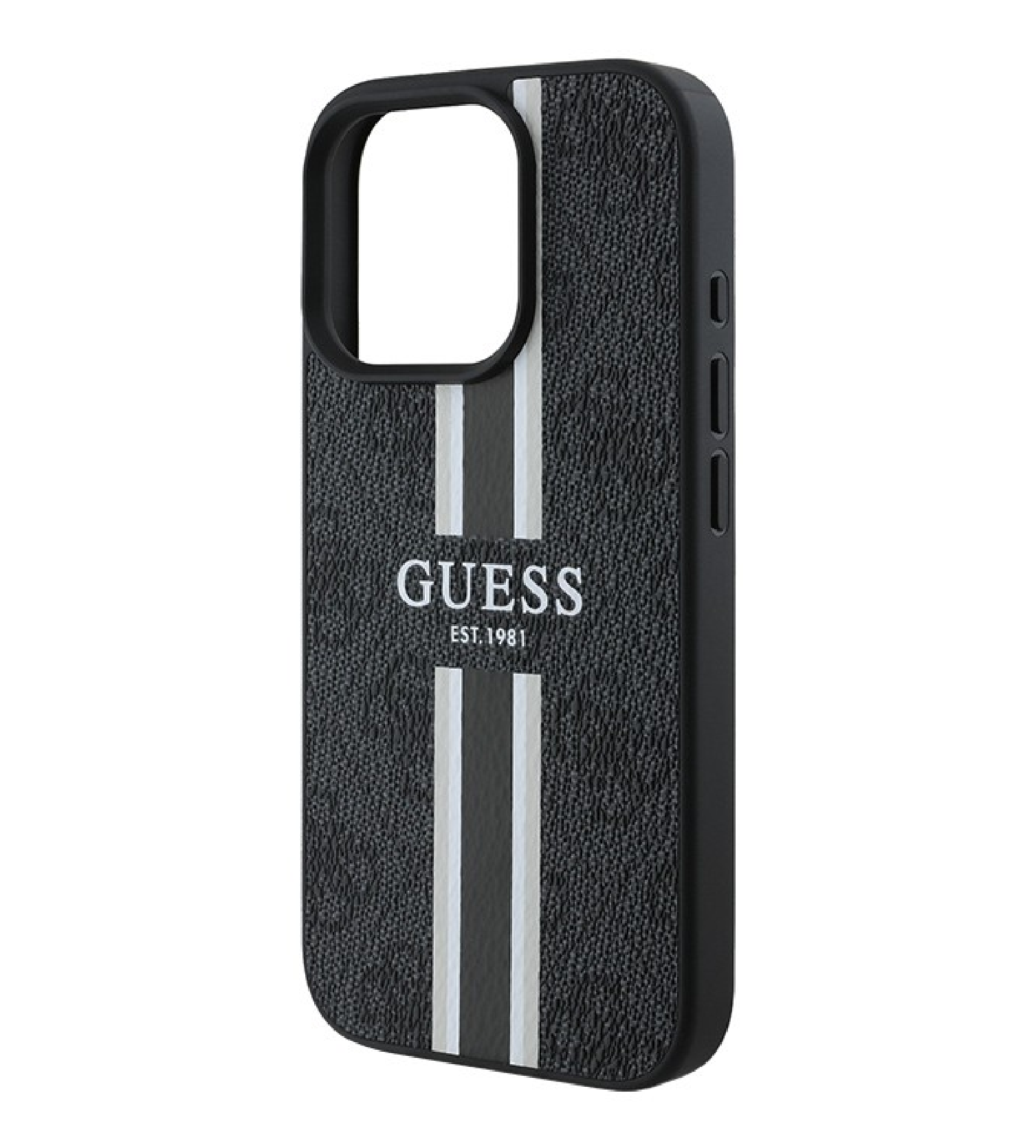 Чехол Guess PU 4G Stripes Hard с MagSafe для iPhone 16 Pro, Черный