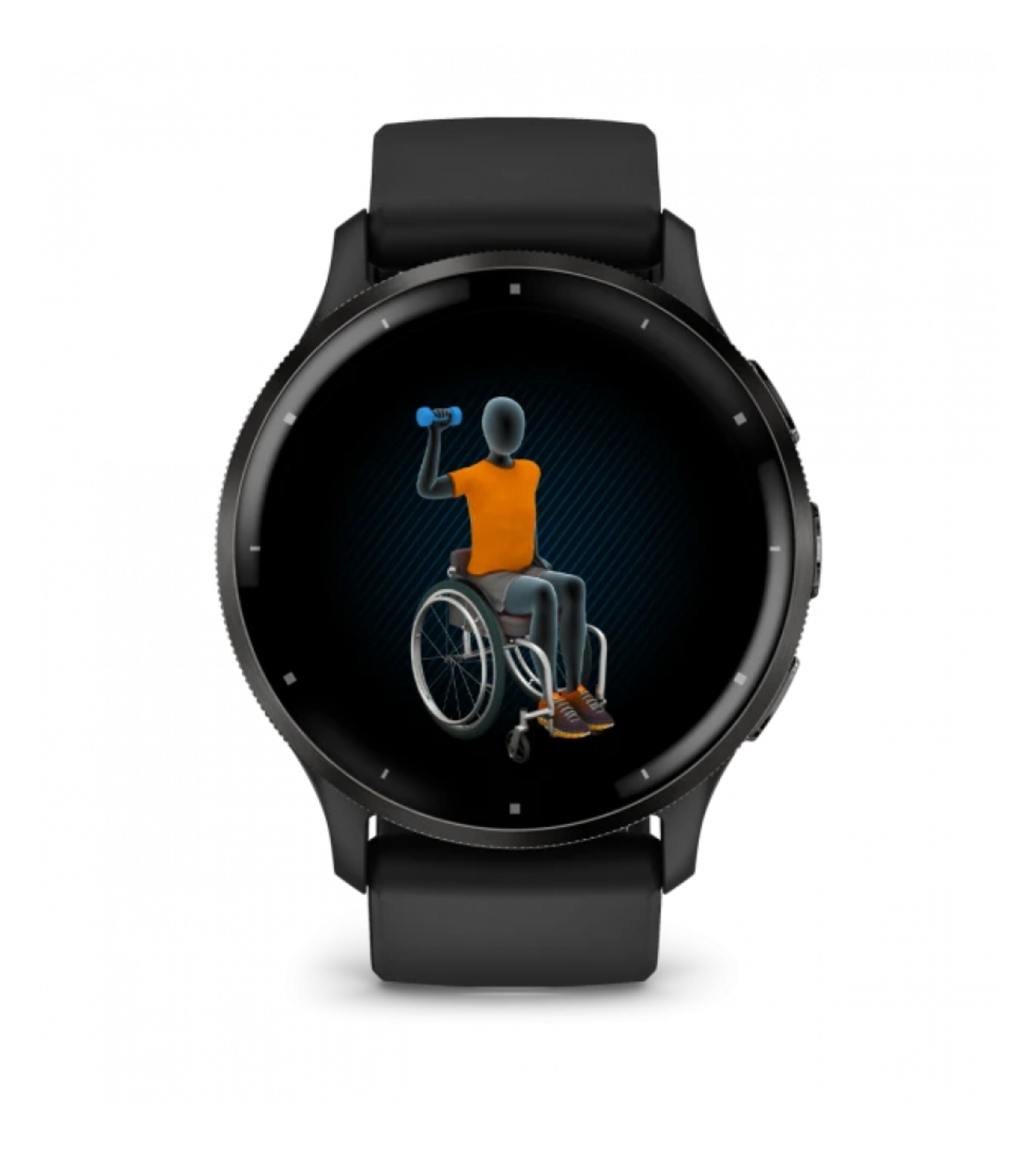 Garmin Venu 3 Slate с ободком из нержавеющей стали, черным корпусом и силиконовым браслетом