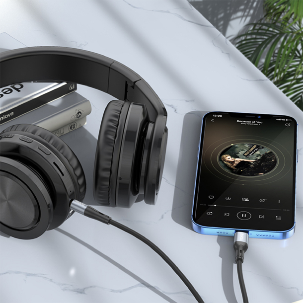 Hoco UPA22 3.5mm to Lightning 1м, Черный