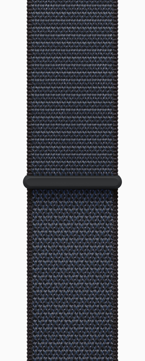 Apple Watch SE 2024, 40 мм, корпус из алюминия цвета «темная ночь», спортивный ремешок Loop цвета «темная ночь», MXEA3