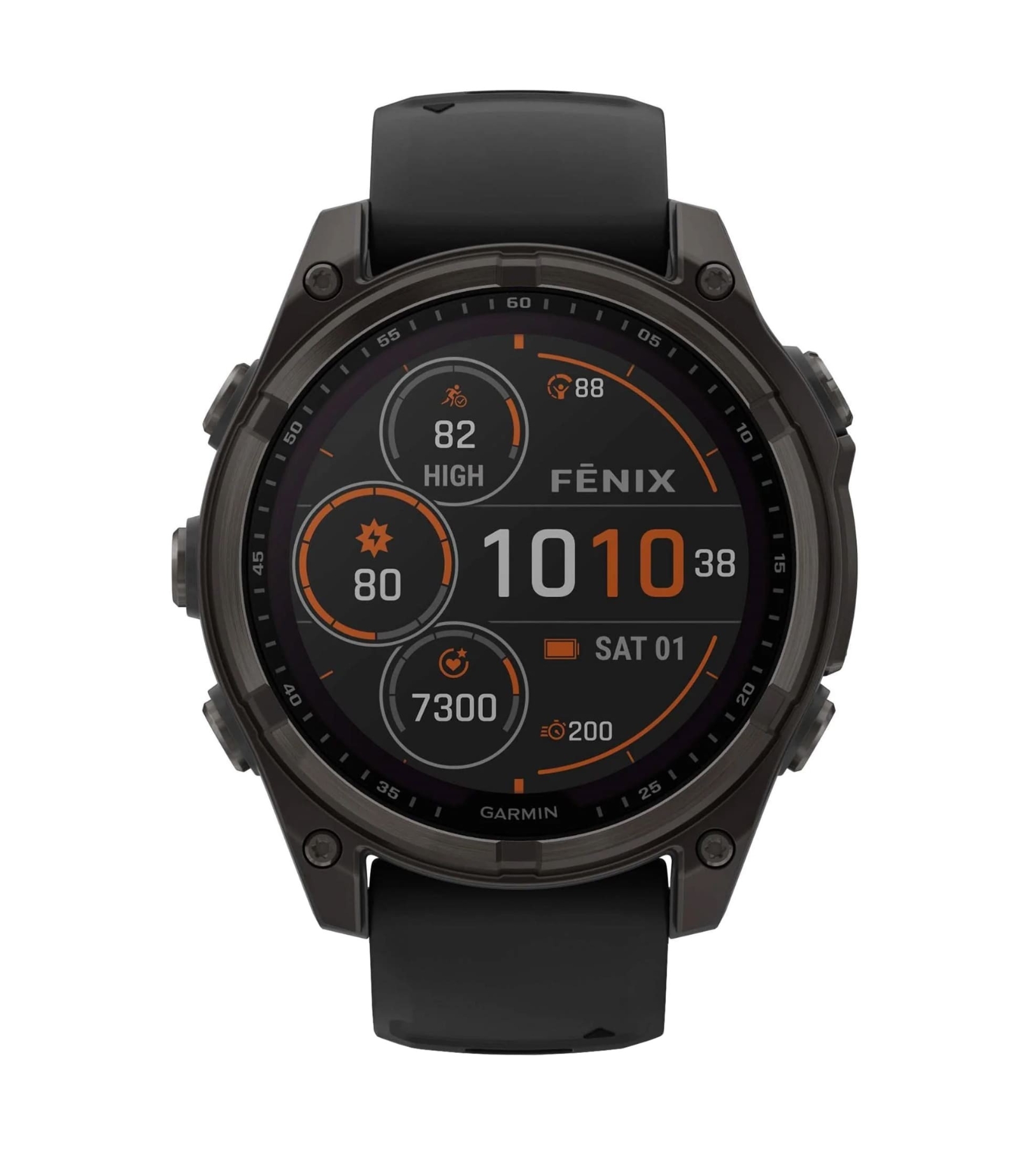 Garmin Fenix 8, 47 мм, Solar, Сапфирово-серый титан DLC с черным / серым силиконом