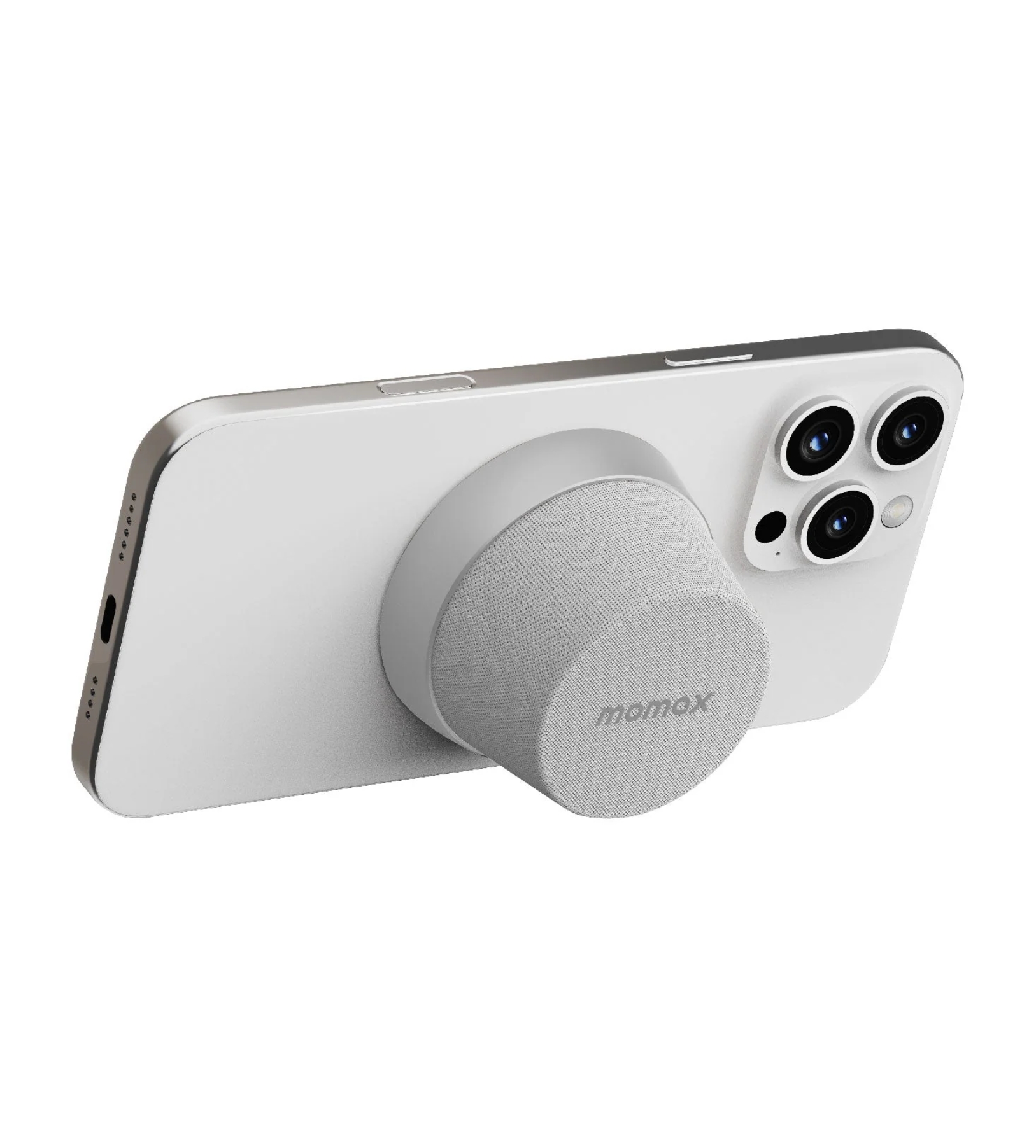 MOMAX 1-Vibe Go Magnetic Wireless Speaker, Серебристый