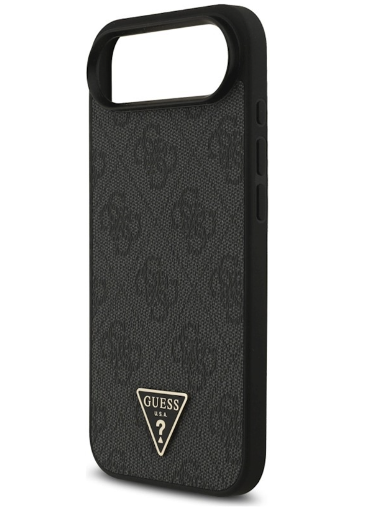 Чехол Guess iPhone Air PU 4G Triangle Diamond metal logo Hard Black, Magsafe, Черный
