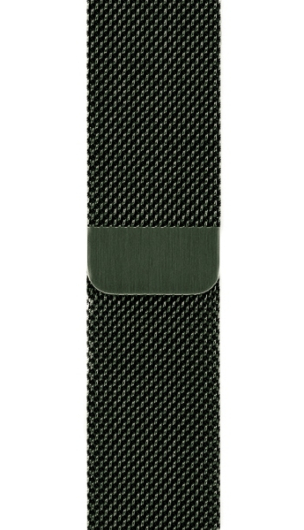 Ремешок Milanese для Apple Watch 38/40/41мм, Черно-зеленый
