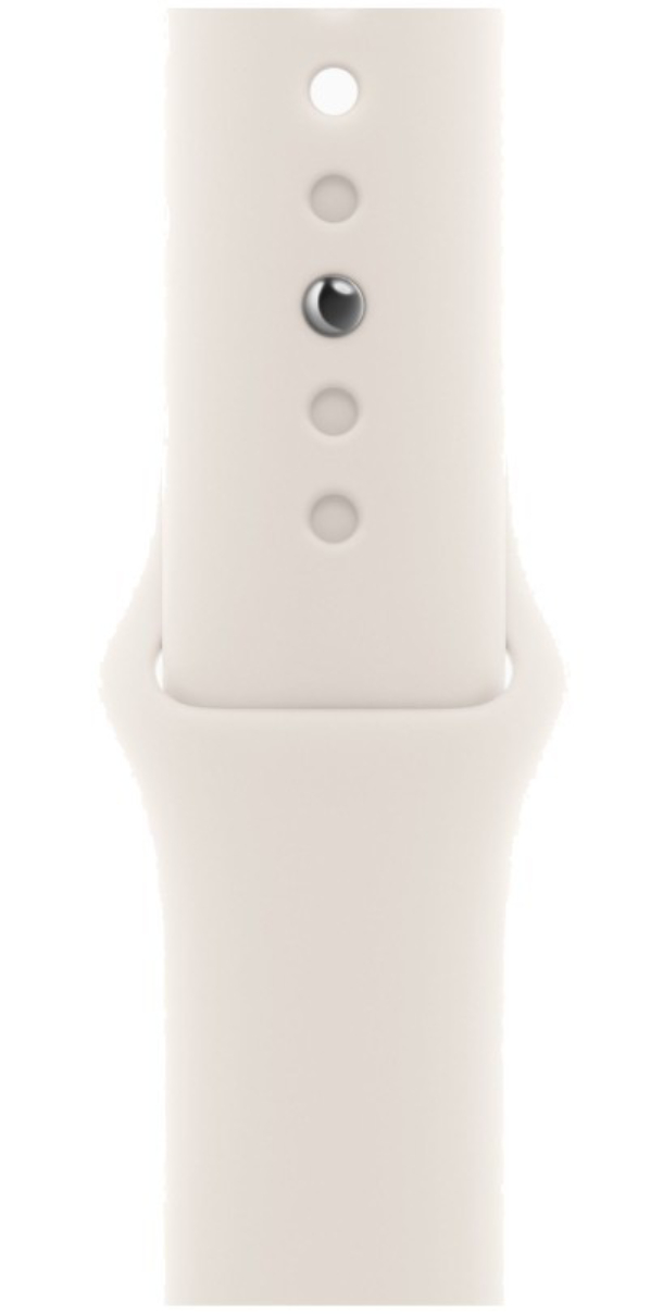 Apple Watch SE 2024, 44 мм, корпус из алюминия цвета «сияющая звезда», спортивный ремешок цвета «сияющая звезда», размер S/M, MXEU3