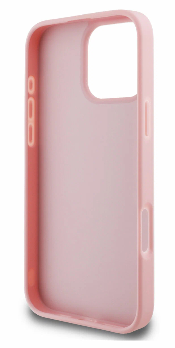 Чехол Lagerfeld для iPhone 16 Pro Max, PU Wrinkled Signature металлический логотип, Розовый