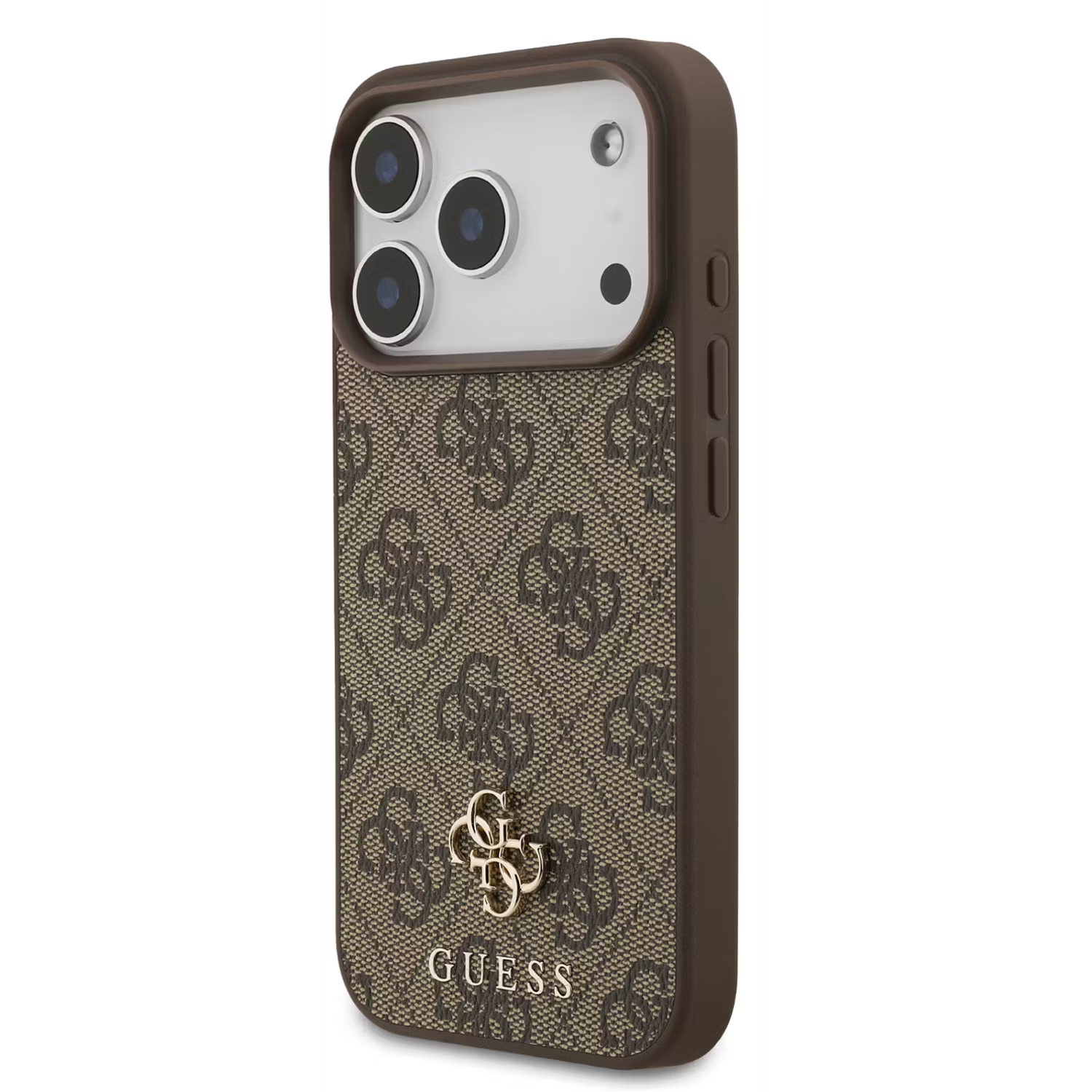 Чехол Guess для iPhone 17 Pro PU 4G Small metal logo, MagSafe, Коричневый