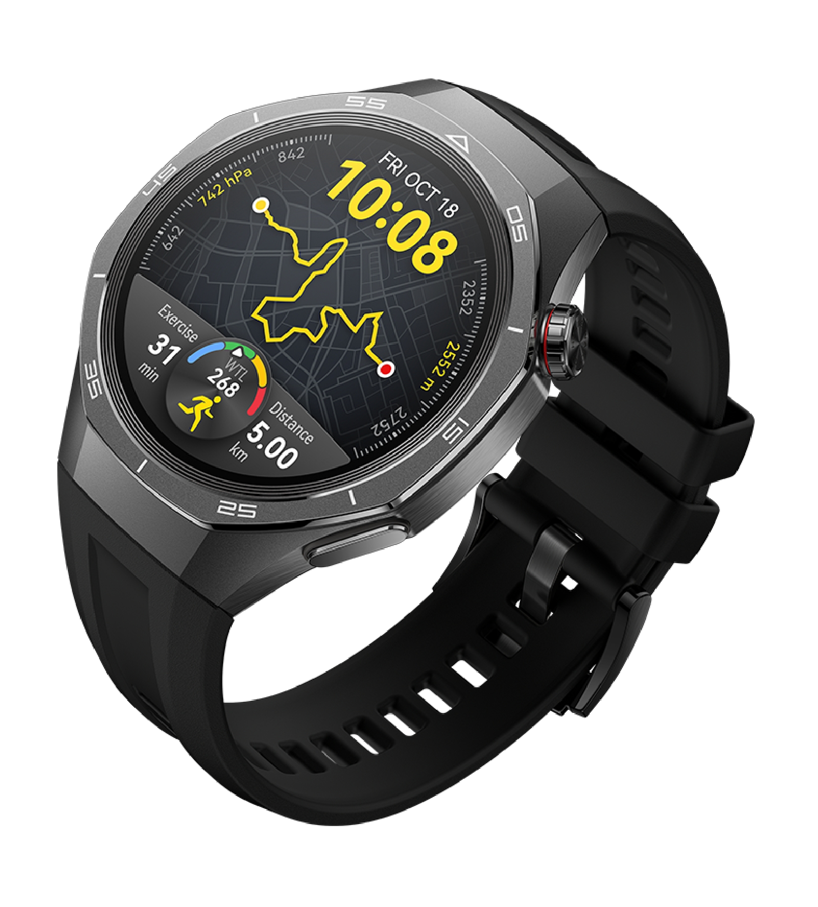 GT 5 Pro, Черный ремешок, 46 мм из фторэластомера