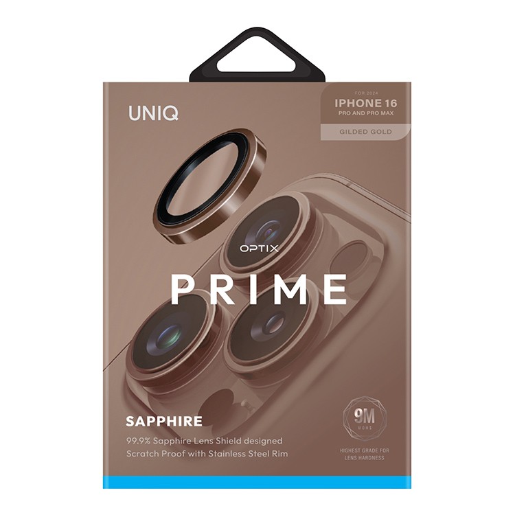 Uniq сапфировое стекло на камеру OPTIX PRIME для iPhone 16 Pro/16 Pro Max, Розовое золото