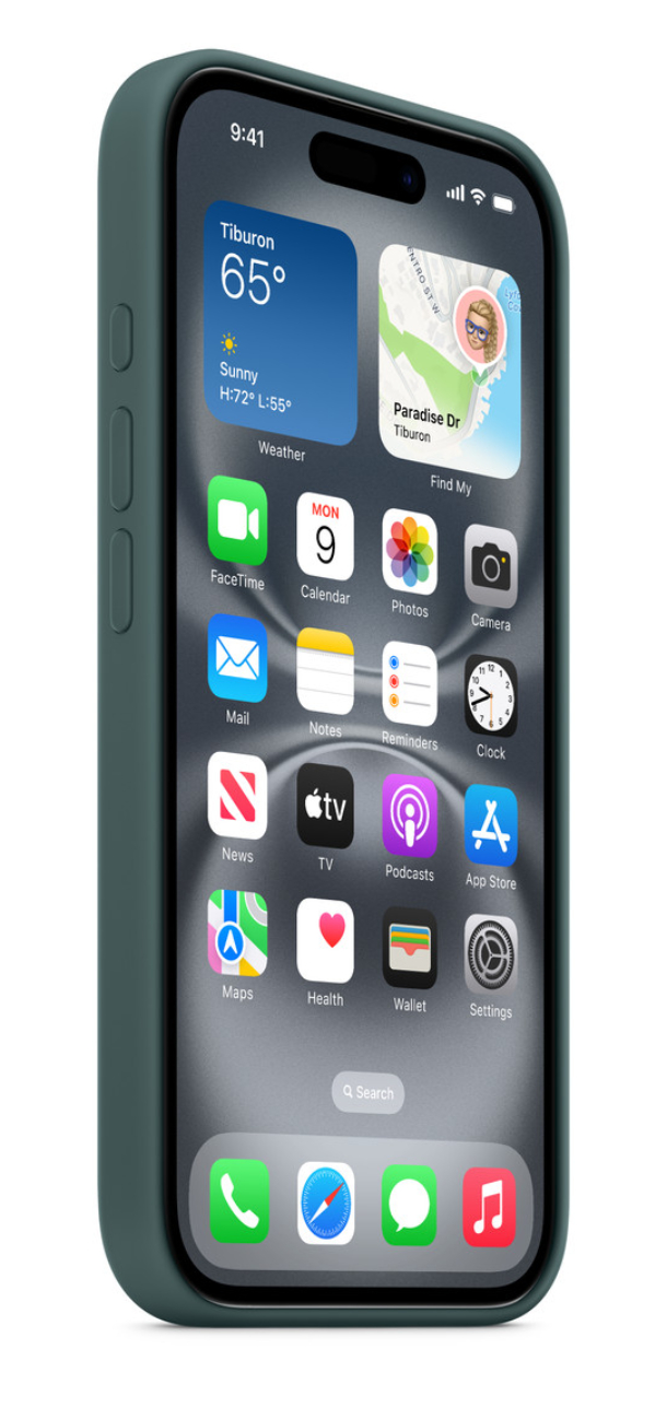 Чехол Оригинальный Силикон MagSafe для iPhone 16, Зеленое Озеро