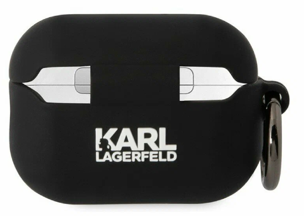 Чехол силиконовый Lagerfeld для Airpods 2 с кольцом NFT 3D Choupette, Черный