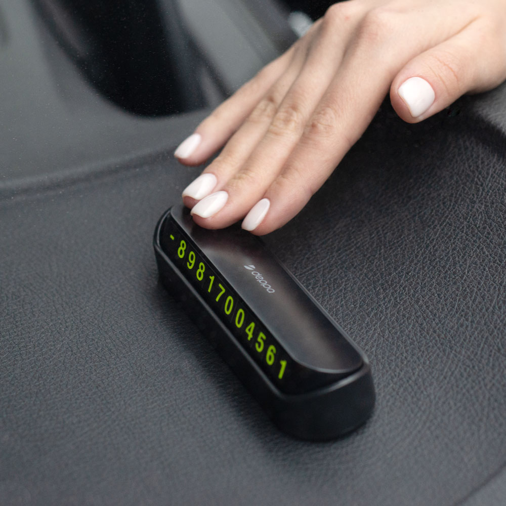 Парковочная автовизитка Deppa с номером телефона Parking Card, Черный