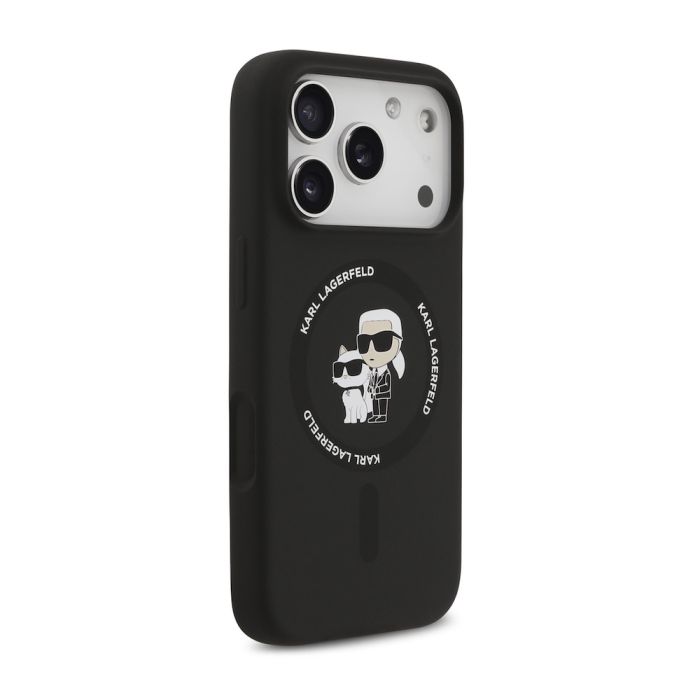 Чехол Lagerfeld iPhone 17 Pro Max NFT Karl & Choupette Hard Black, MagSafe, Черный