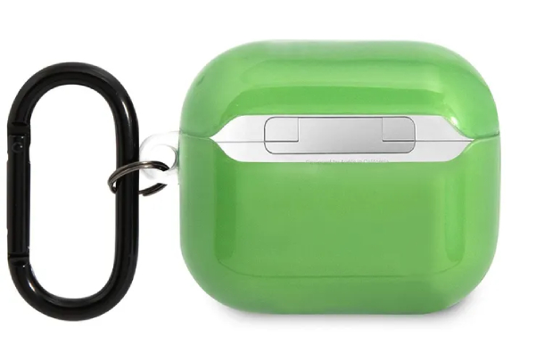 Чехол AMG для Airpods 3 PC/TPU Большой Логотип, Прозрачный Зеленый