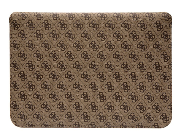 Чехол Guess для ноутбуков 13"/14" Sleeve 4G Нижняя полоска с металлическим логотипом, Коричневый