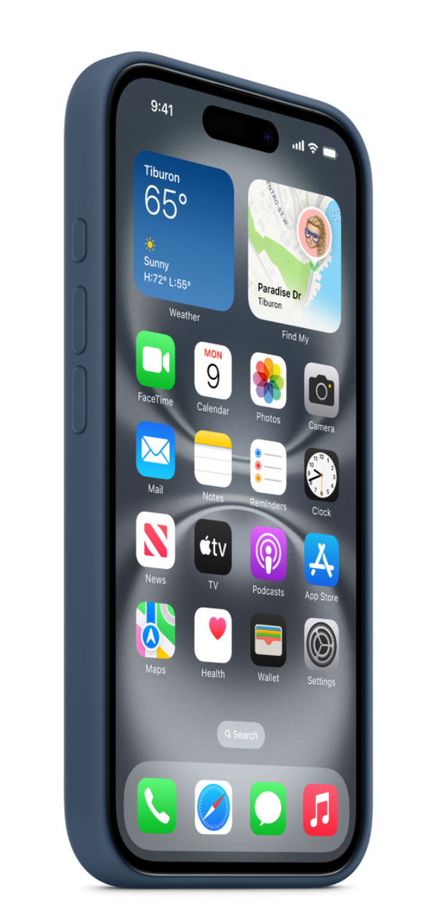 Чехол Оригинальный Силикон MagSafe для iPhone 16, Джинсовый