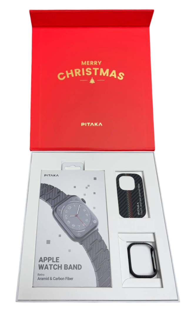 Браслет PITAKA Карбон Fiber серия Retro для Apple Watch (38/40/41/42/44/45/49мм) + Чехол Pitaka для Apple Watch Ultra 49мм