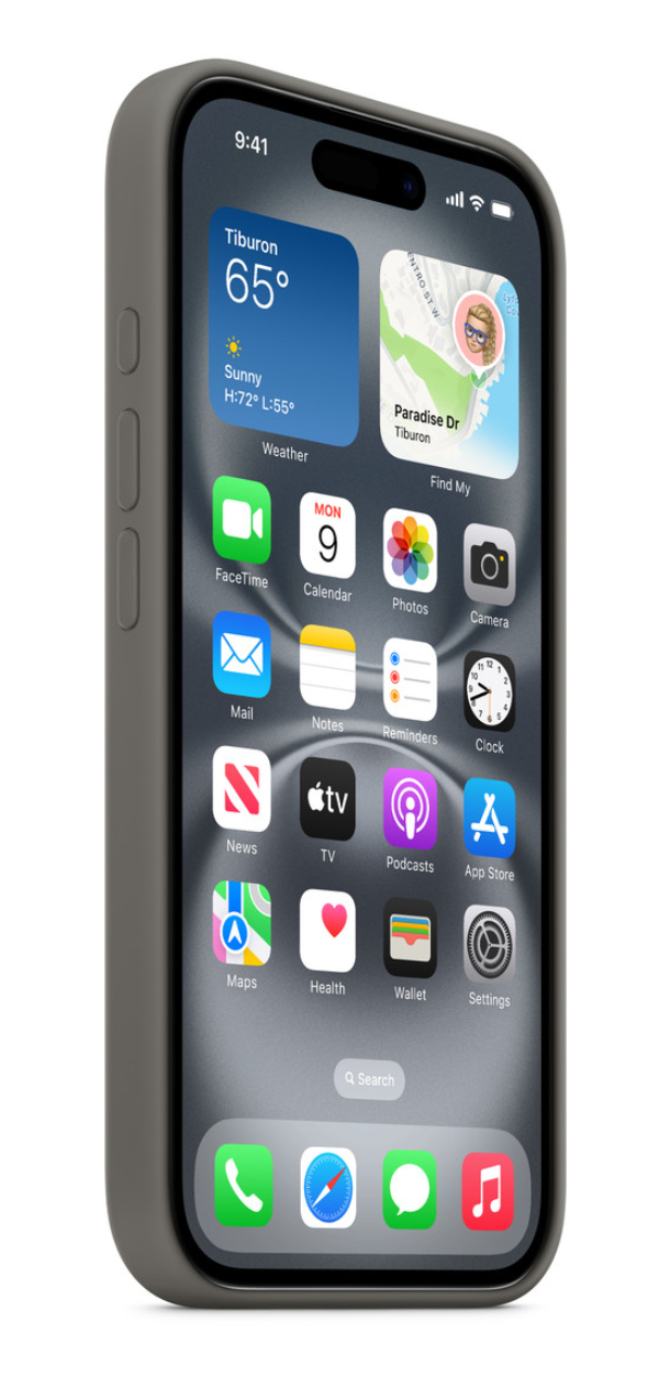 Чехол Оригинальный Силикон MagSafe для iPhone 16, Серый Камень