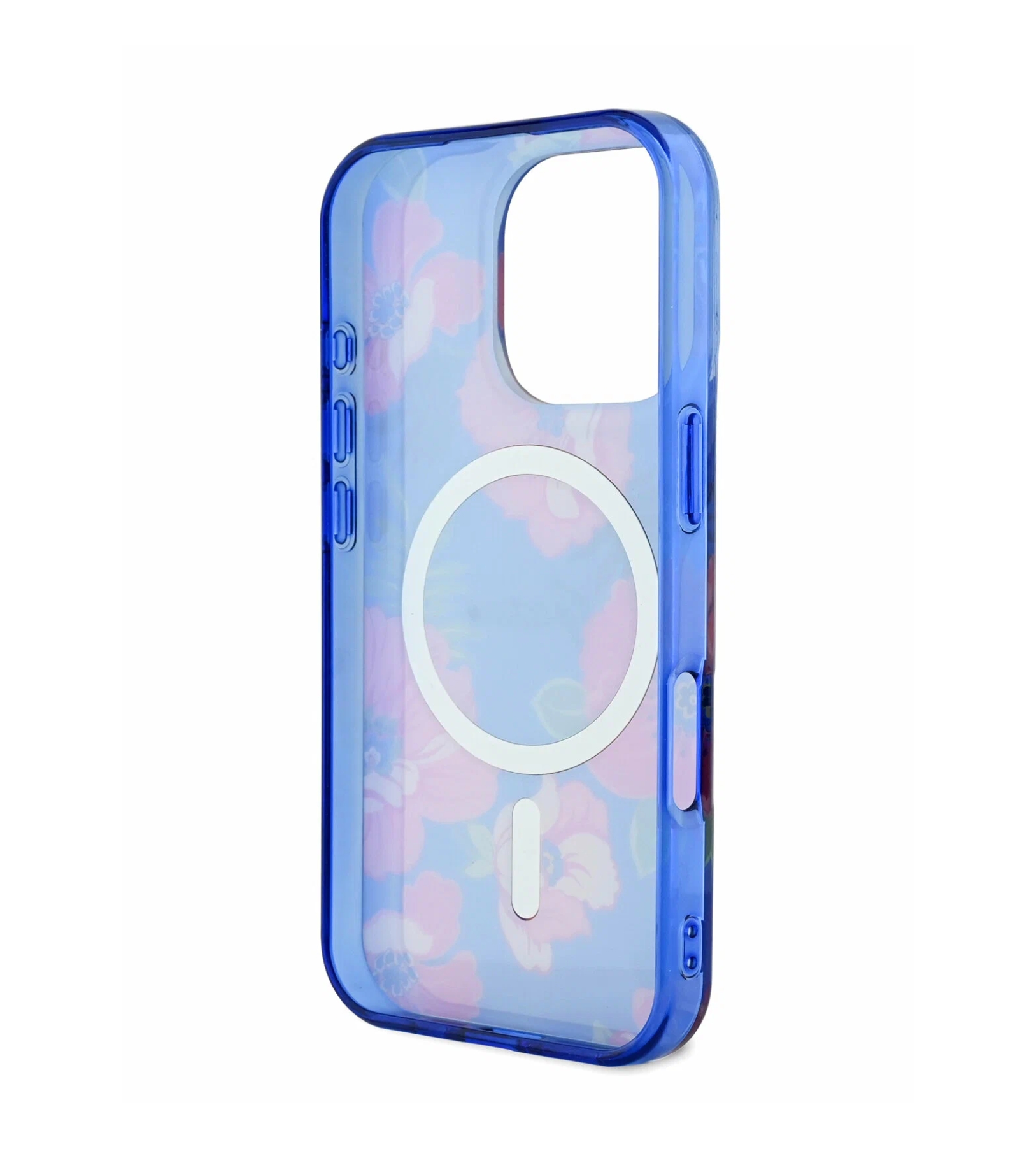 Чехол Guess PC/TPU Flowers Invisible Ring (MagSafe) для iPhone 16 Pro Max, Красный