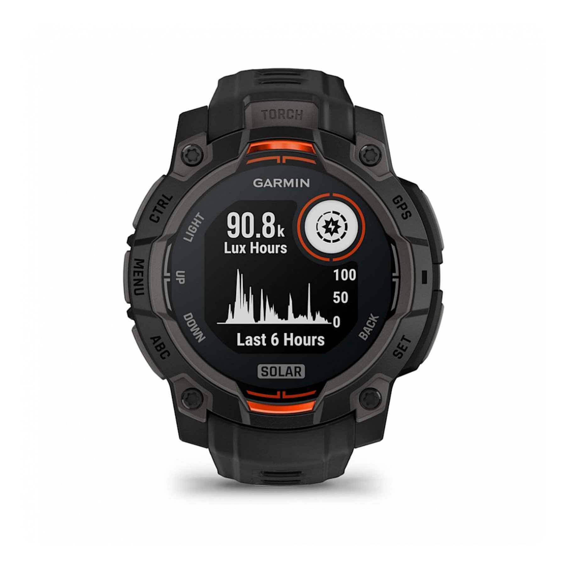 Garmin Instinct 3 50 мм, Солнечный черный с угольным силиконовым