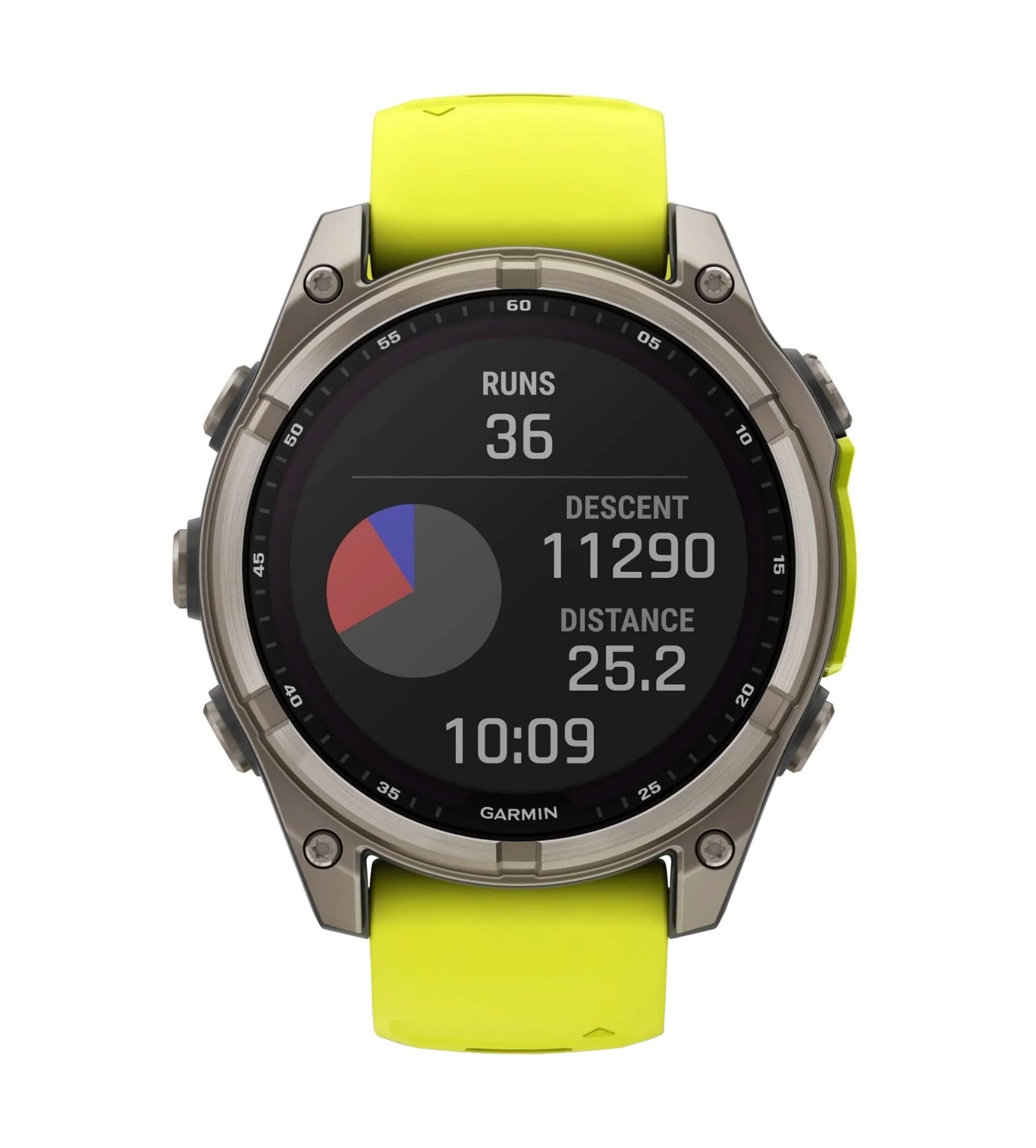 Garmin Fenix 8, 47 мм, Solar, Sapphire Titanium with AMP Yellow/Graphite silicone band, Желтый/графитовый