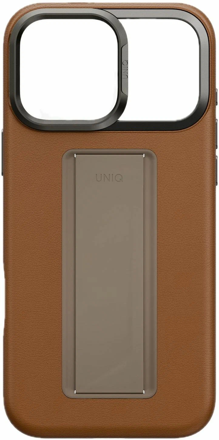 Чехол Uniq для iPhone 17 Pro Max Heldro PRO Leatherette + FlexGrip & Camera stand, MagSafe, Карамель